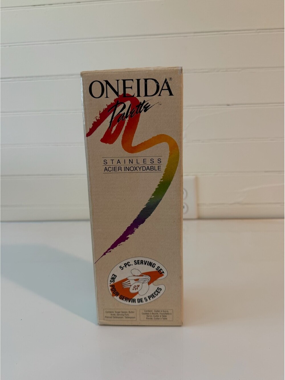 ONEIDA set of 5 Serving Pieces - Cranberry Handle